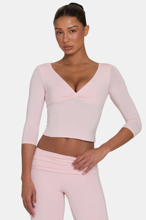 ButterCloud™ 3/4 Sleeve Top in Blush