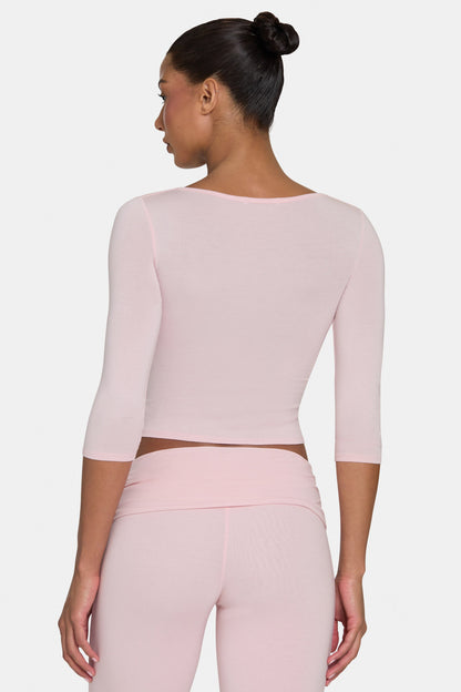 ButterCloud™ 3/4 Sleeve Top in Blush