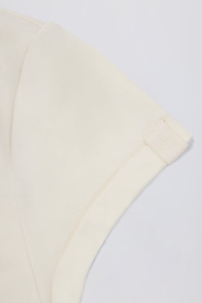 Cut-Out Longline T-Shirt in Oat