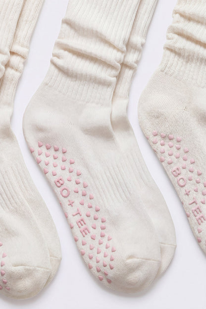 Pilates 3-Pack Socks Bundle in Coconut