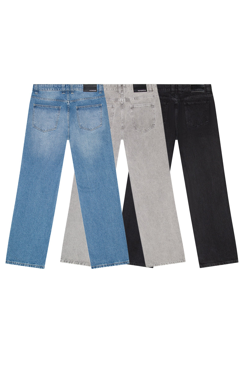VICTORIOUS ATLAS 13oz Heritage Baggy Denim – 3 Pack Bundle (Indigo / Black / Grey)