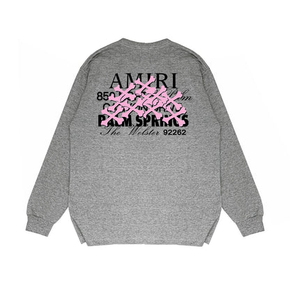 Amiri Long Sleeved Shirt Printed Trendy Pure Cotton