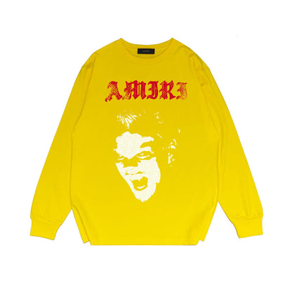 Amiri Long Sleeved Shirt Printed Trendy Pure Cotton