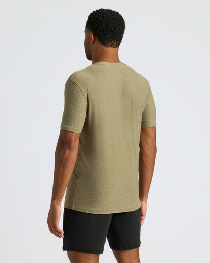 Heather Military Green Active Crew Neck Tee