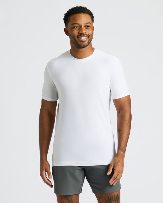 White Active Crew Neck Tee