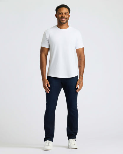 All White Curved Hem Classic Crew Neck 10-Pack