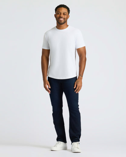 All White Curved Hem Classic Crew Neck 10-Pack