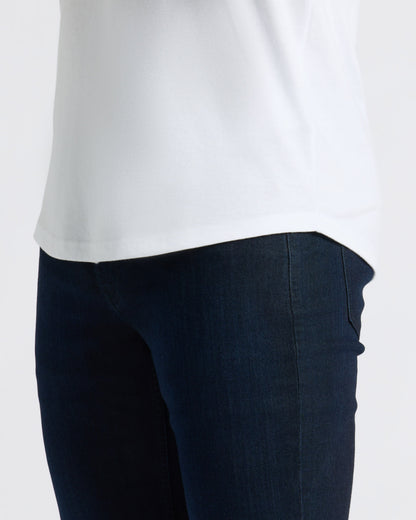 All White Curved Hem Classic Crew Neck 10-Pack