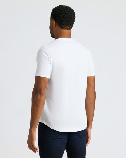 All White Curved Hem Classic Crew Neck 10-Pack