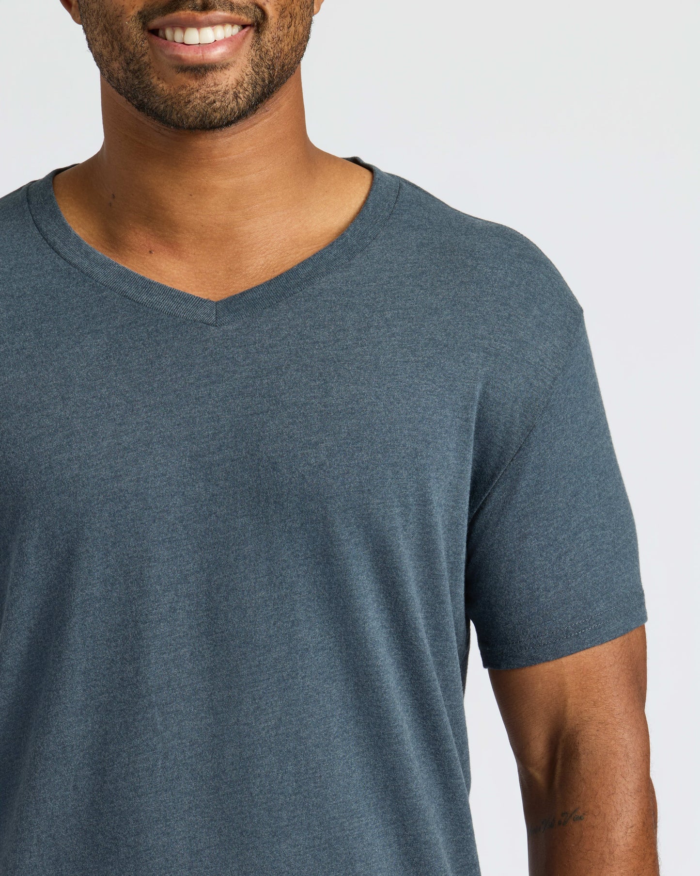 Heather Navy Classic V-Neck