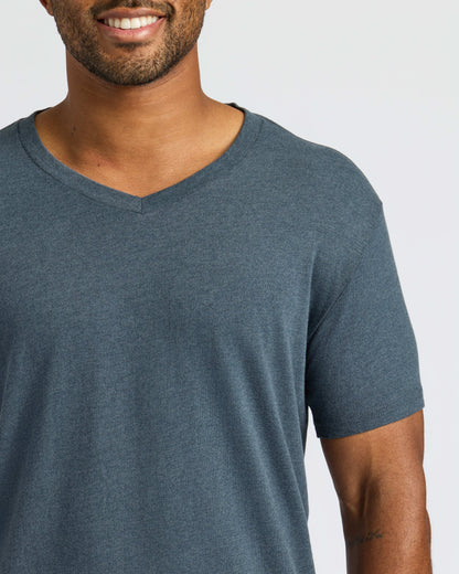 Heather Navy Classic V-Neck