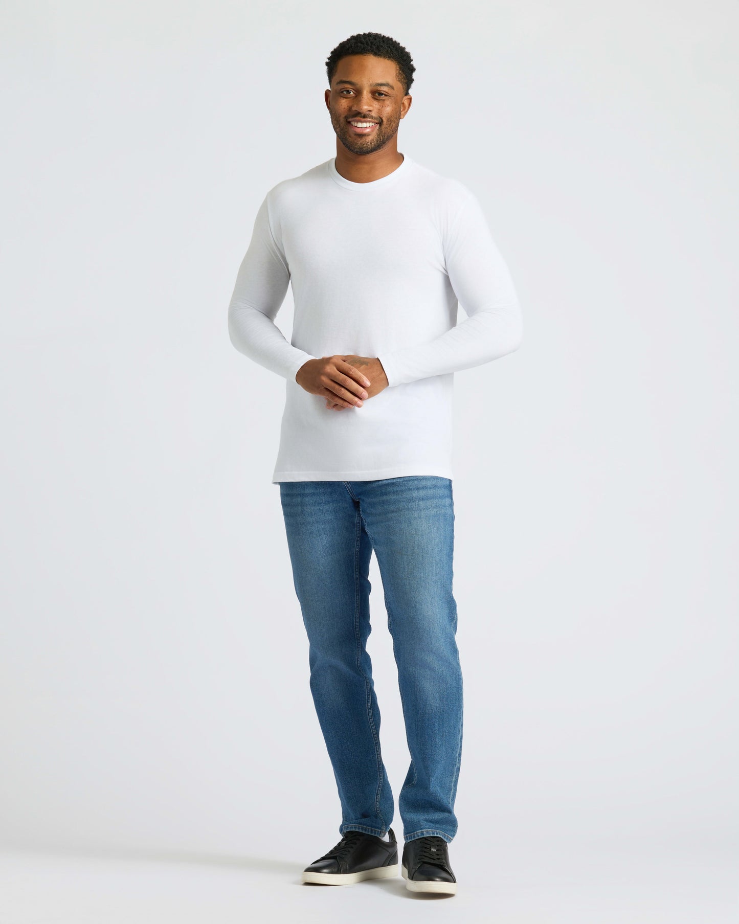 Black & White Classic Long Sleeve Crew Neck 6-Pack
