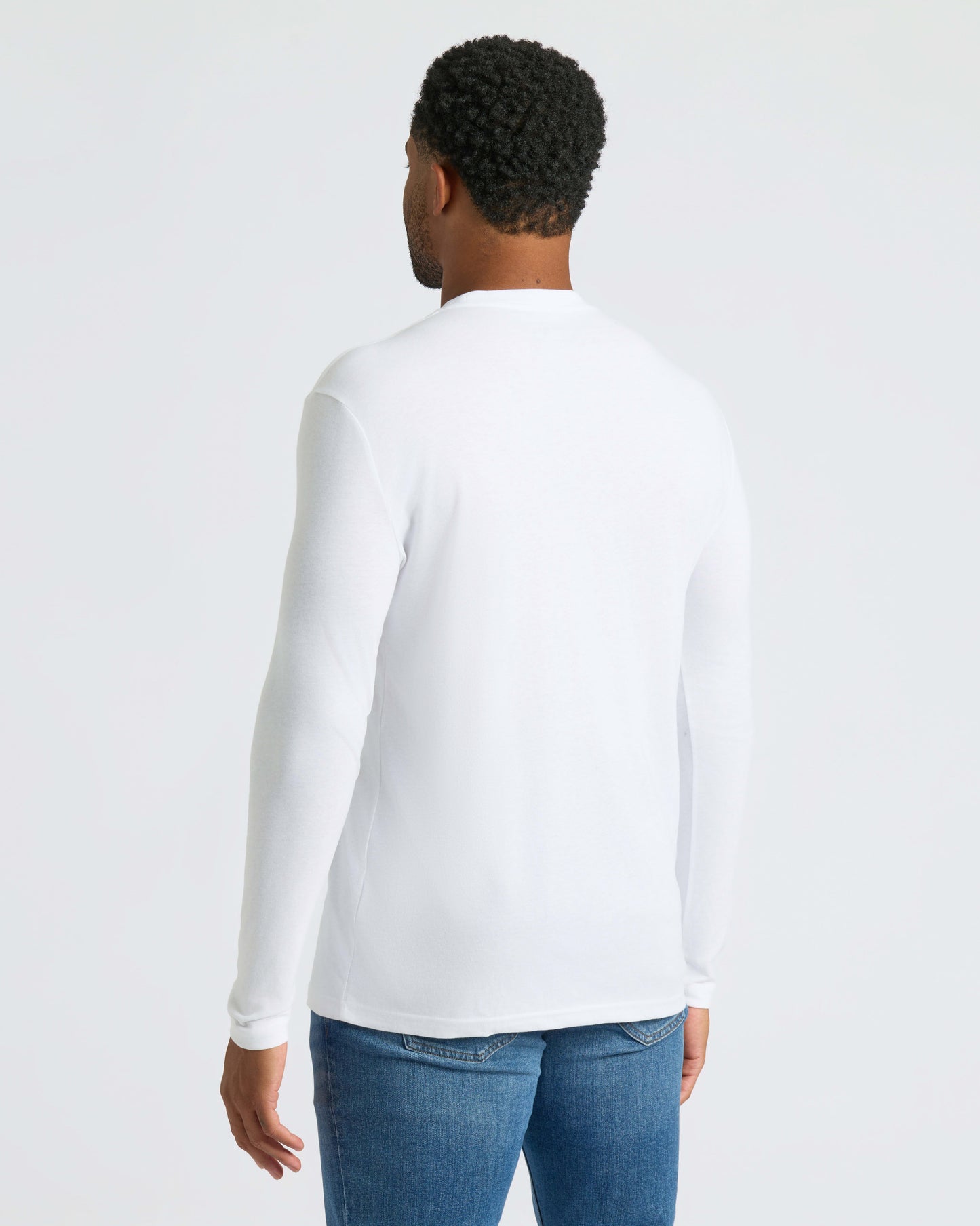 All White Long Sleeve Crew Neck 3-Pack