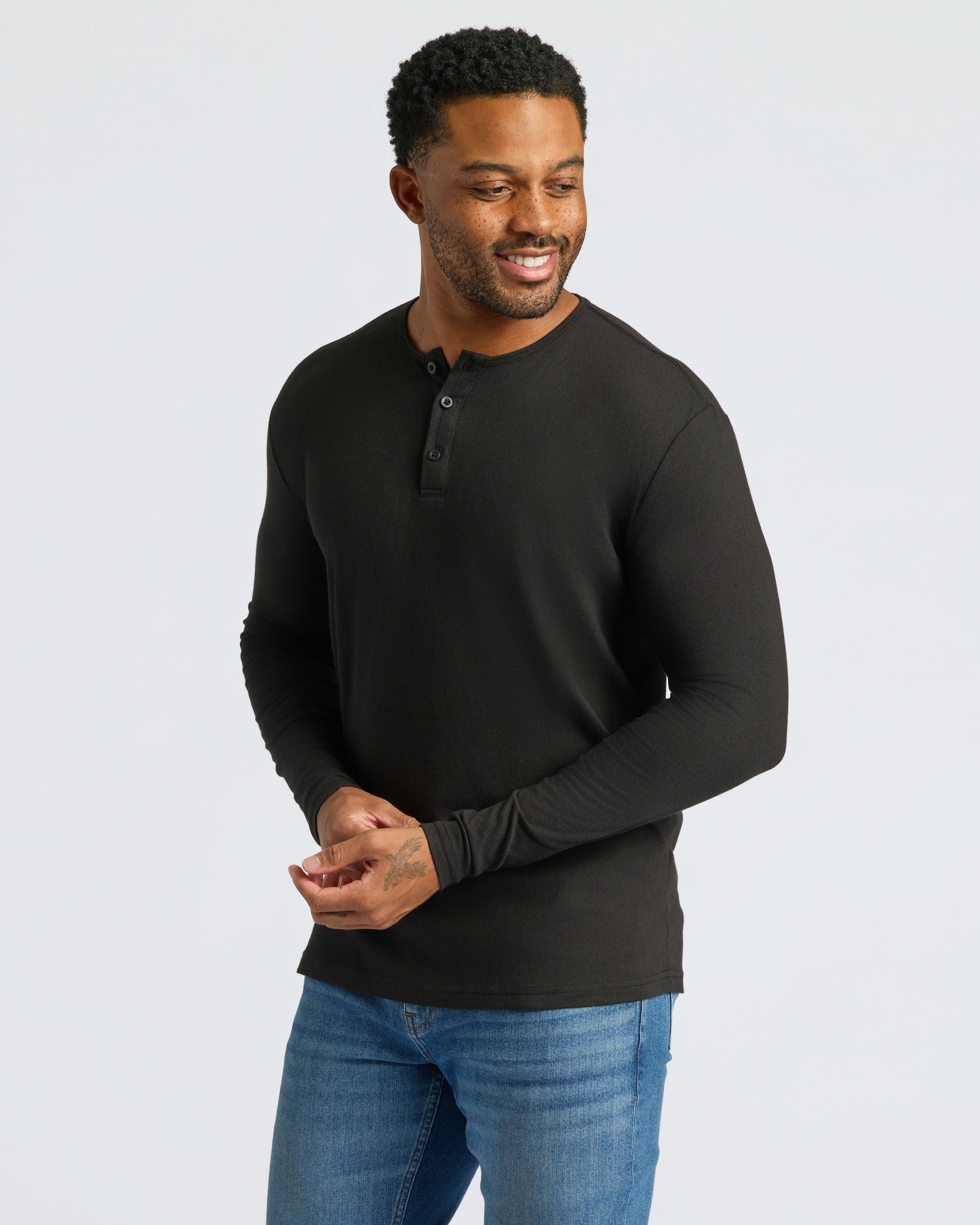 Black Long Sleeve Henley