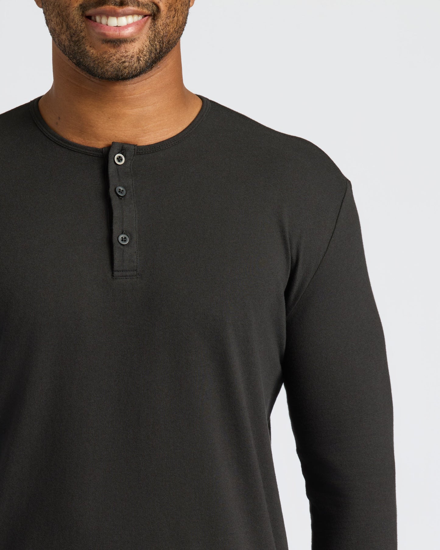 Black Long Sleeve Henley