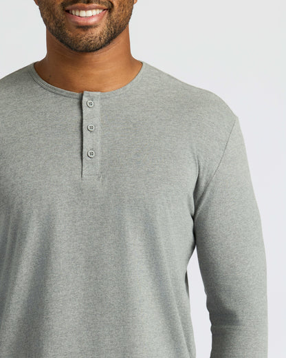 Heather Gray Classic Long Sleeve Henley