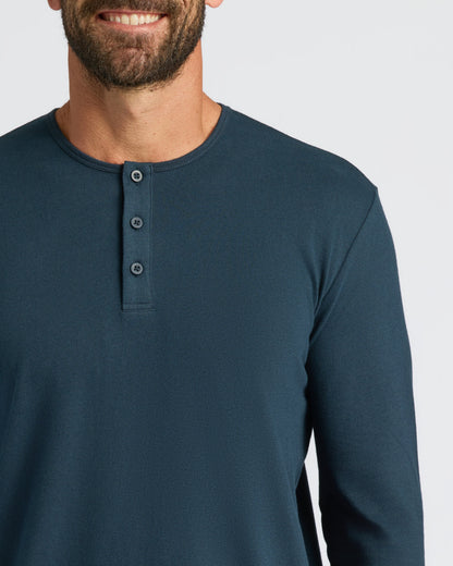 Navy Classic Long Sleeve Henley