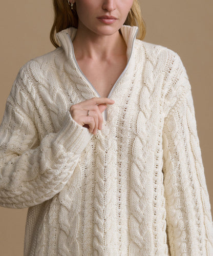 Cotton Cable Half Zip