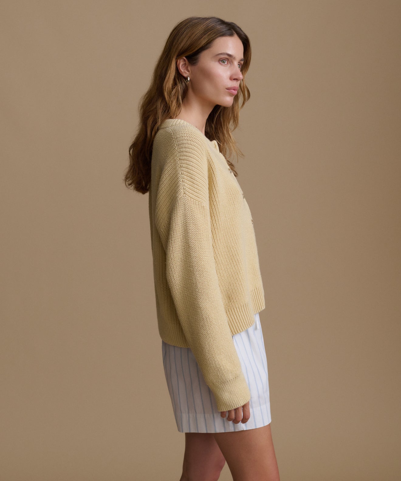 Cotton Hayes Crewneck Cardigan