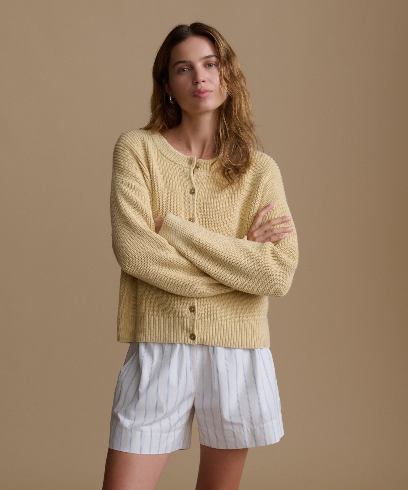 Cotton Hayes Crewneck Cardigan
