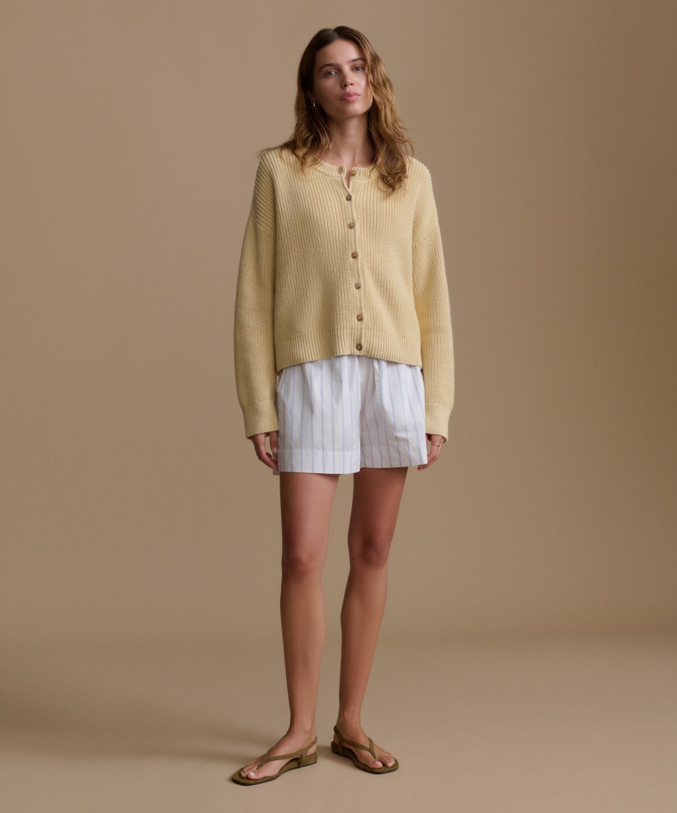 Cotton Hayes Crewneck Cardigan