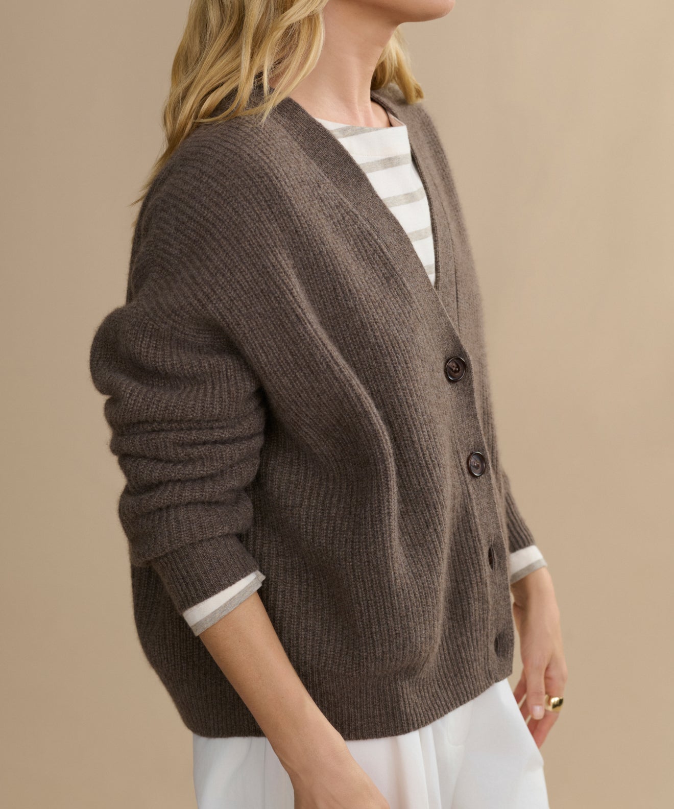 Cropped Cashmere Cocoon Cardigan