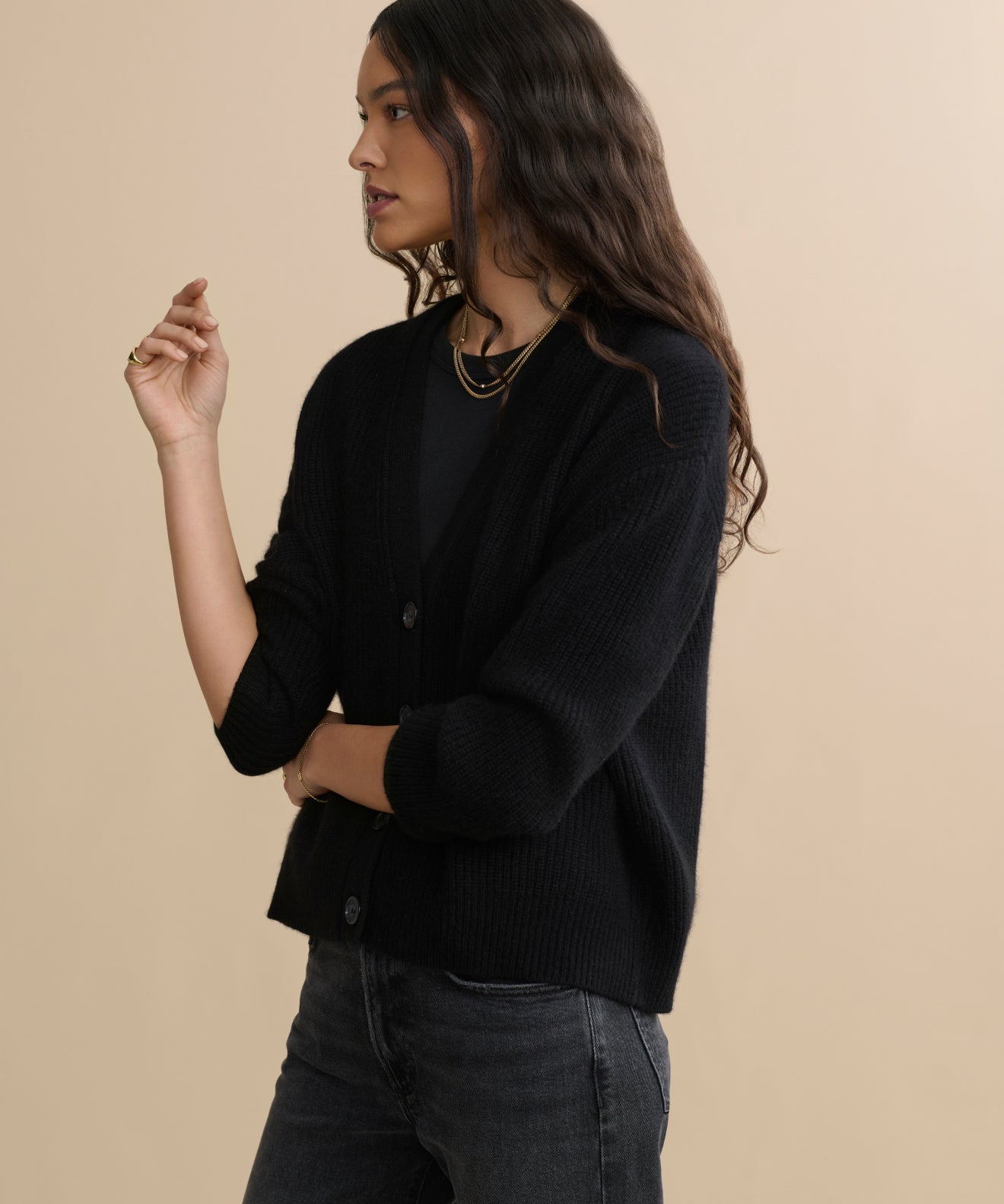 Cropped Cashmere Cocoon Cardigan