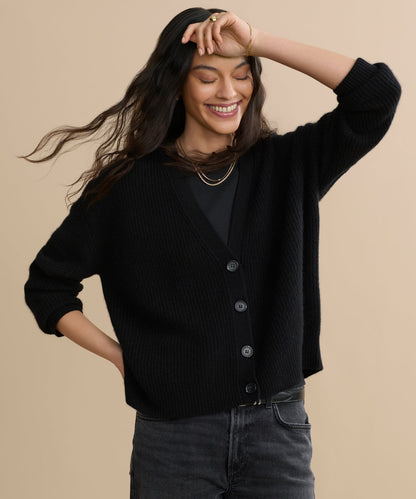 Cropped Cashmere Cocoon Cardigan