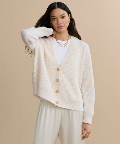 Cropped Cashmere Cocoon Cardigan