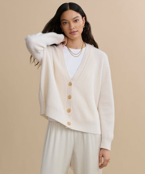 Cropped Cashmere Cocoon Cardigan