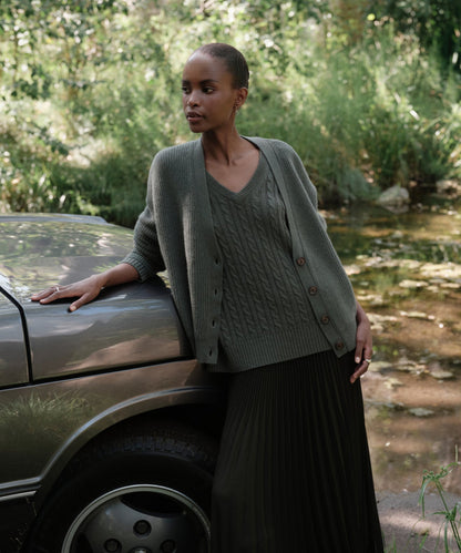 Cropped Cashmere Cocoon Cardigan