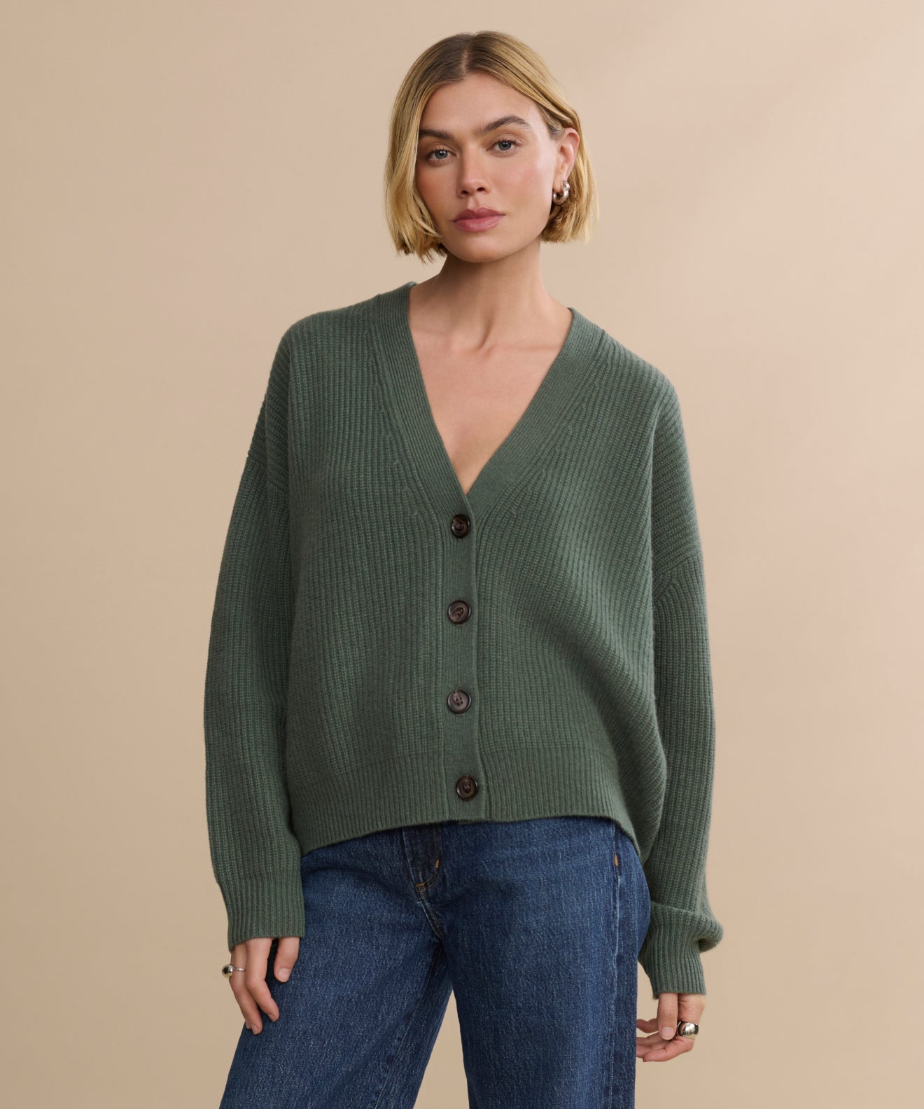 Cropped Cashmere Cocoon Cardigan