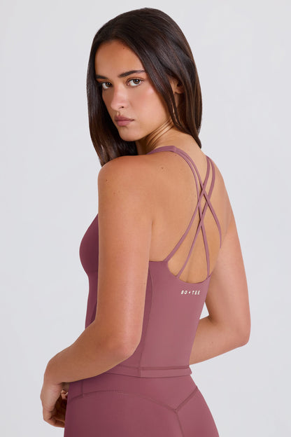 Crossback Longline Tank Top in Acai