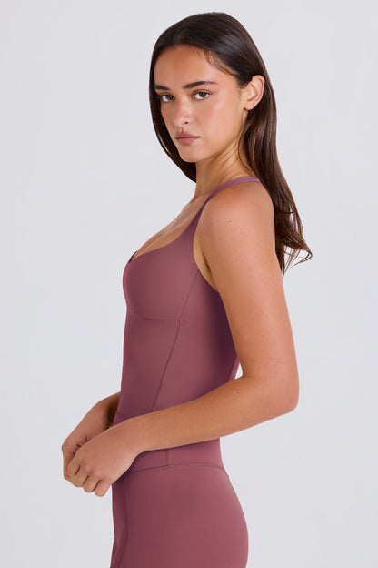 Crossback Longline Tank Top in Acai