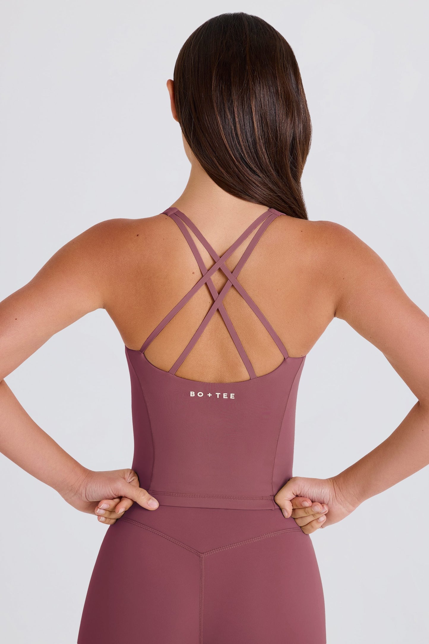Crossback Longline Tank Top in Acai