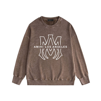 Amiri Distressed Sweatshirt Printed Trendy Pure Cotton