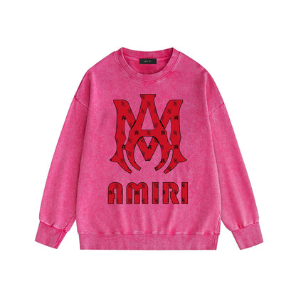 Amiri Distressed Sweatshirt Printed Trendy Pure Cotton