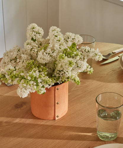 Small Leather Rivet Vase