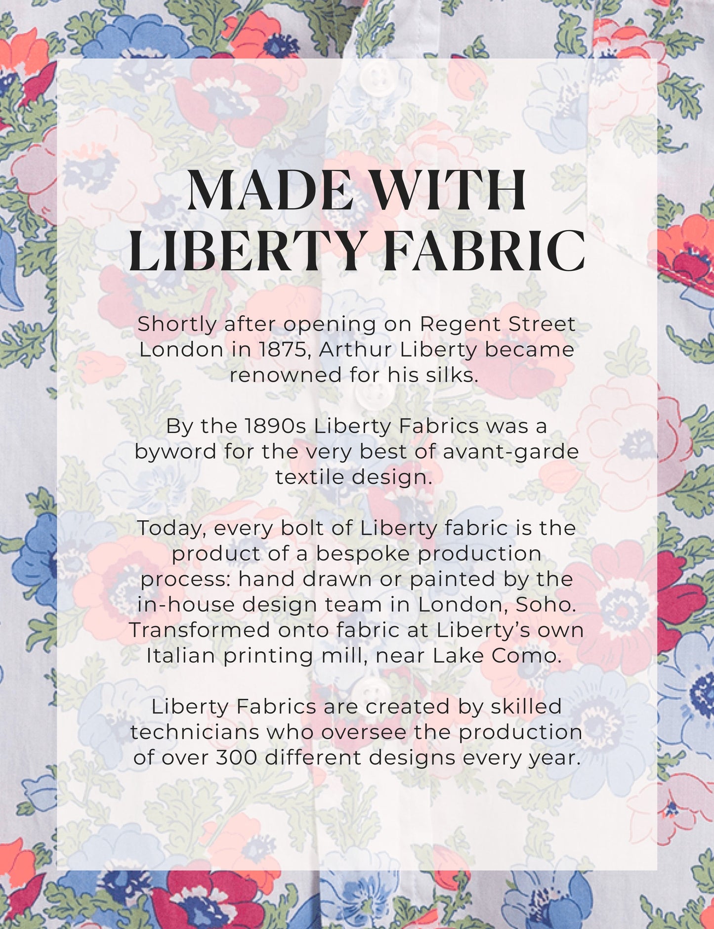 EILEEN Pink and Red with Blue Floral, Made with Liberty Fabric