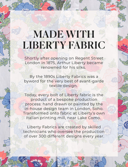 EILEEN Pink and Red with Blue Floral, Made with Liberty Fabric