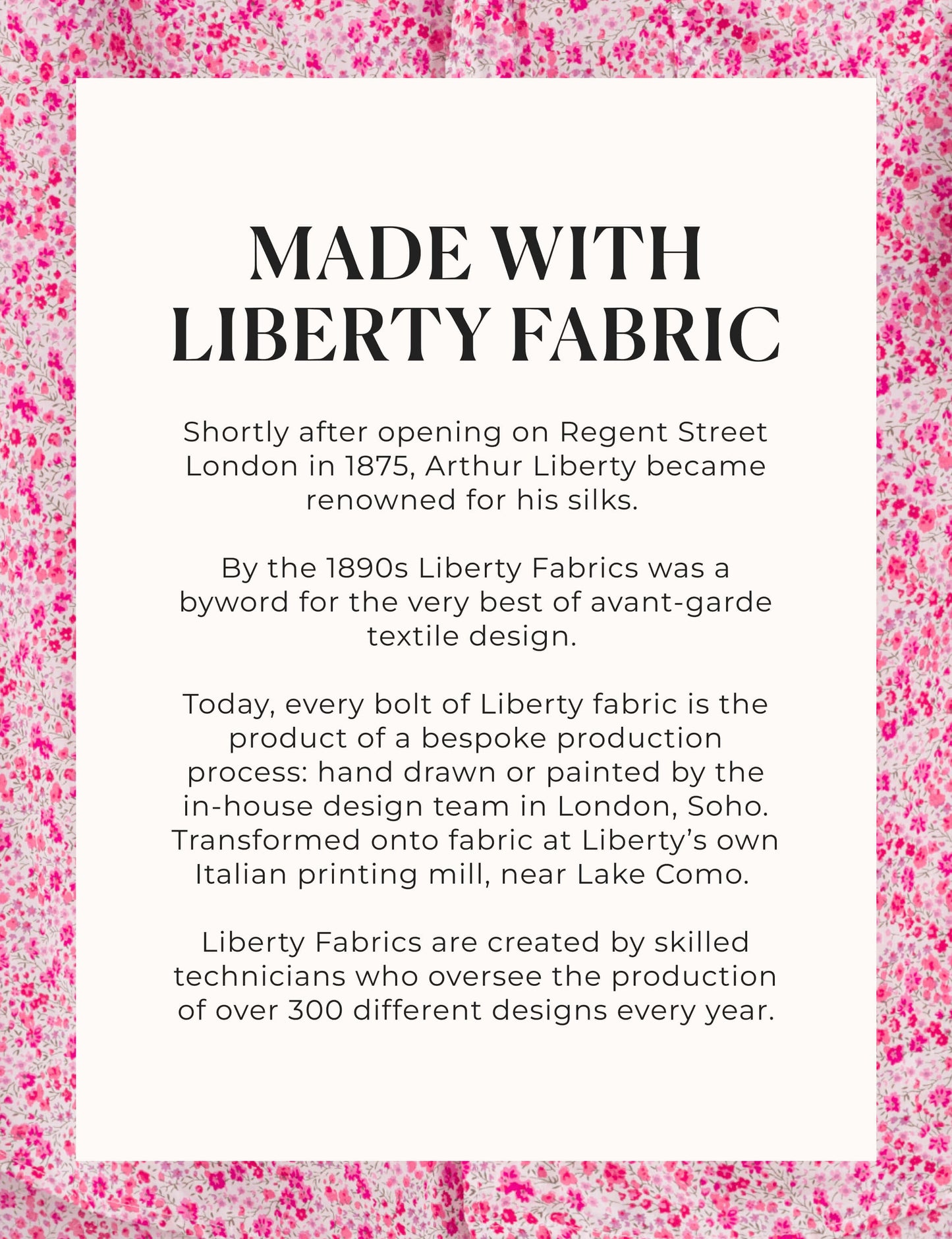 EILEEN Pink Flowers, Made with Liberty Fabric