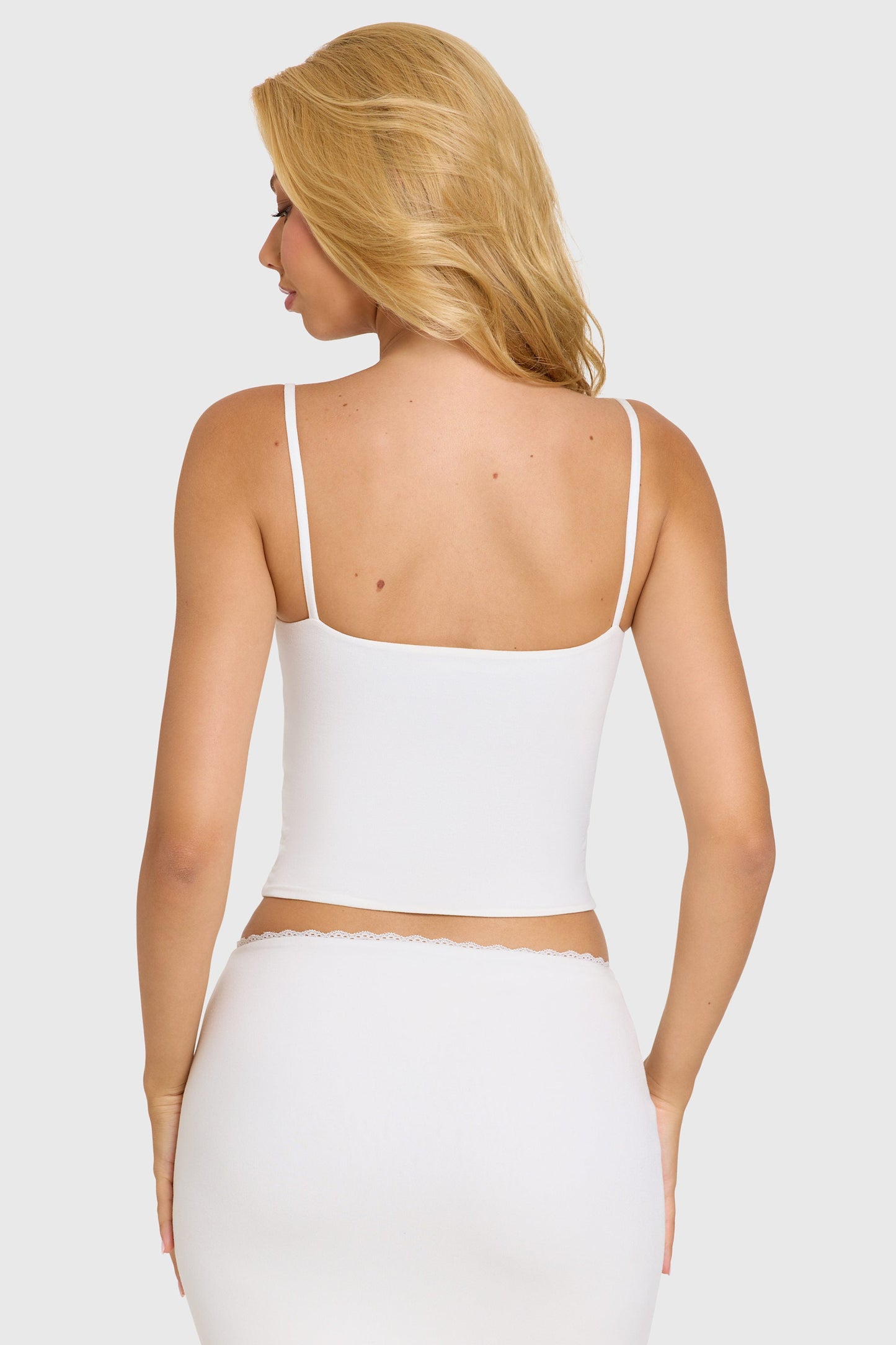 Modal Lace-Trim Top in Coconut