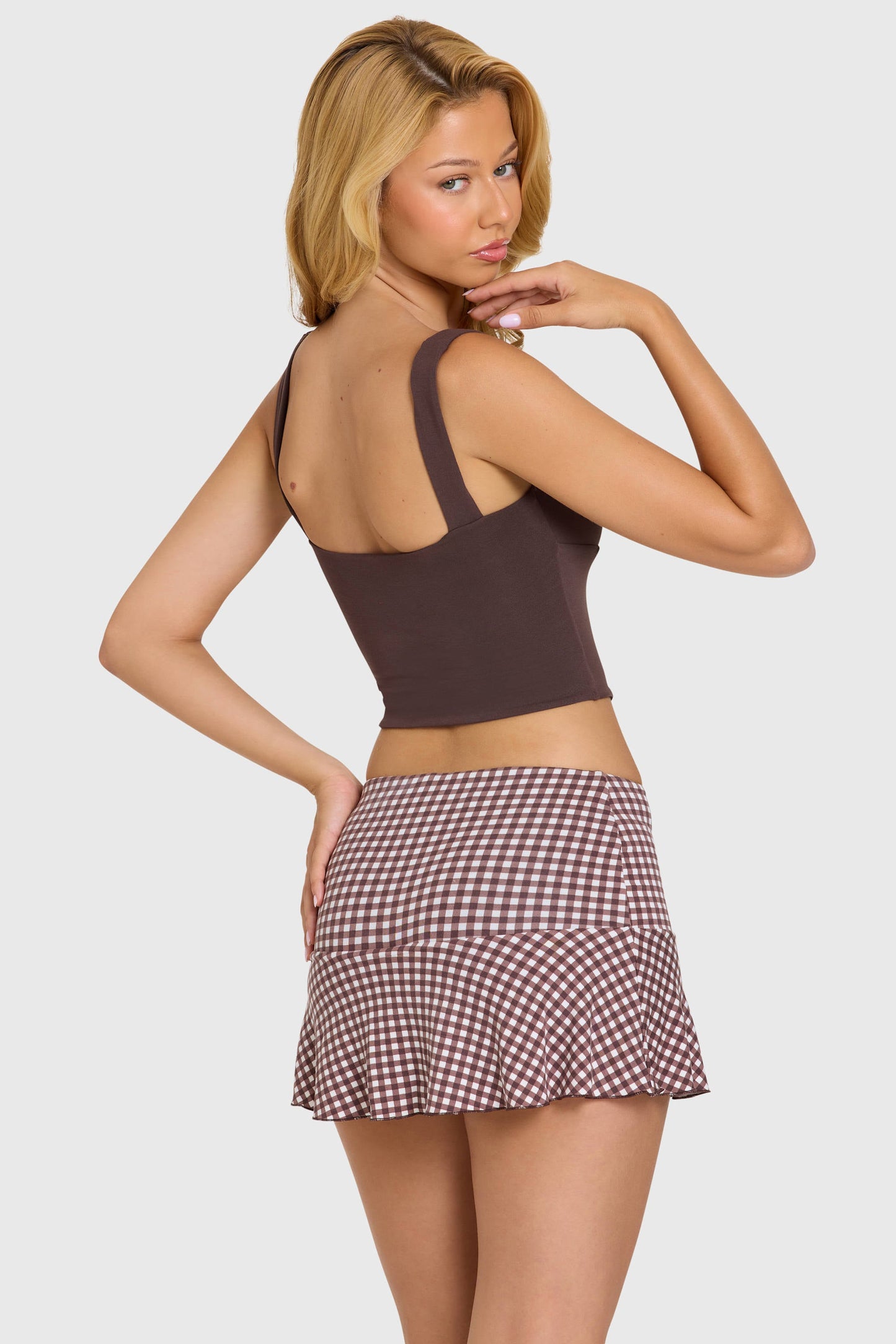 Modal Ruched Bust Top in Chocolate