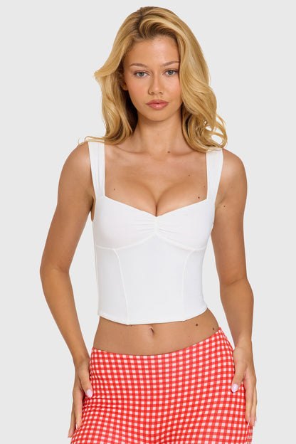 Modal Ruched Bust Top in Coconut