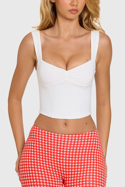 Modal Ruched Bust Top in Coconut