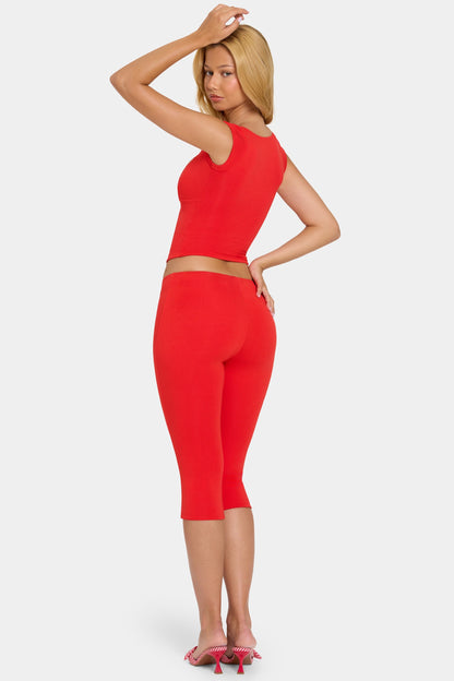 Modal Capri Leggings in Cherry