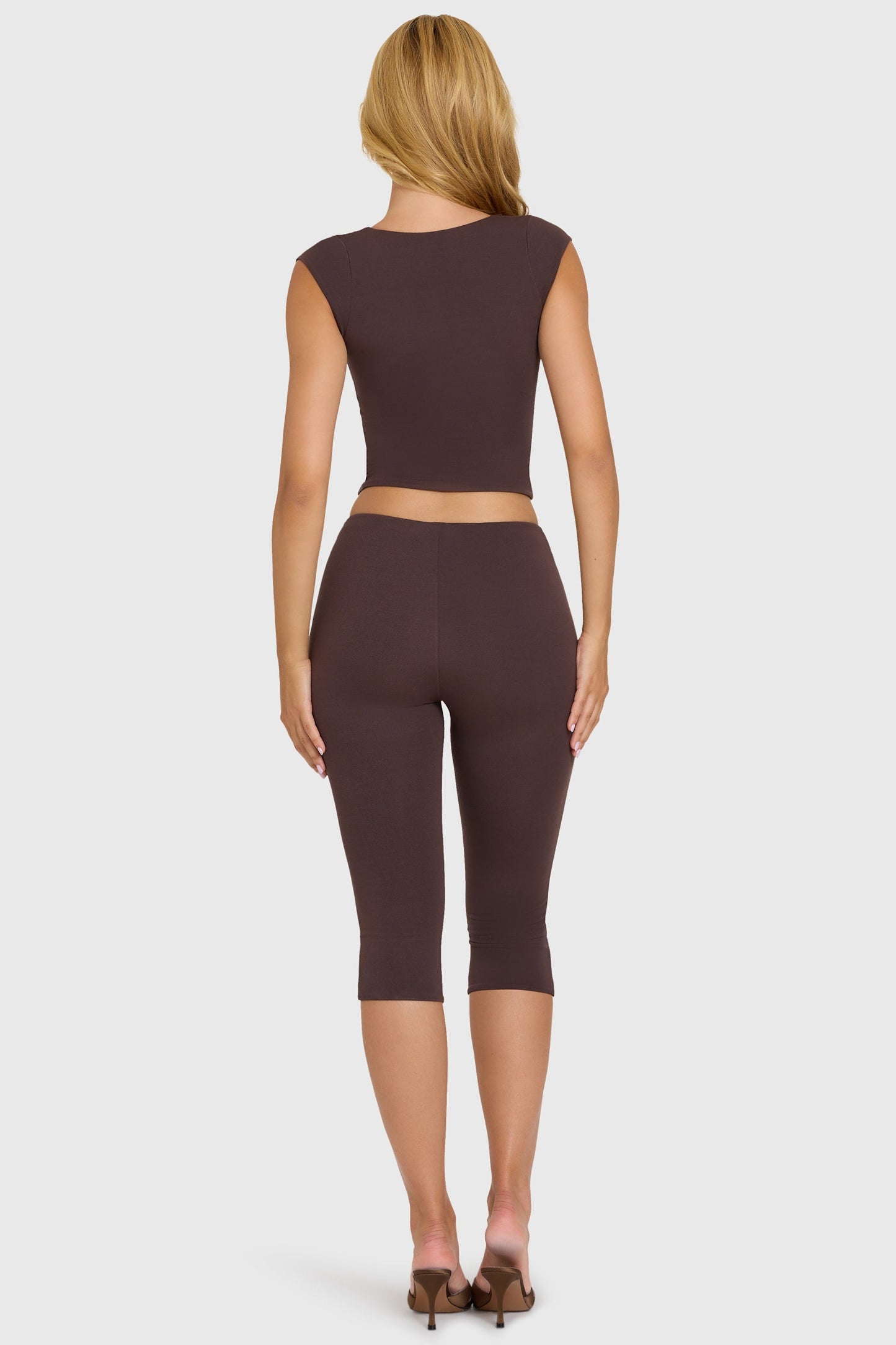 Modal Capri Leggings in Chocolate