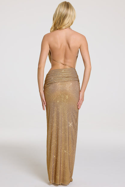 Embellished Maxi Dress in Gold