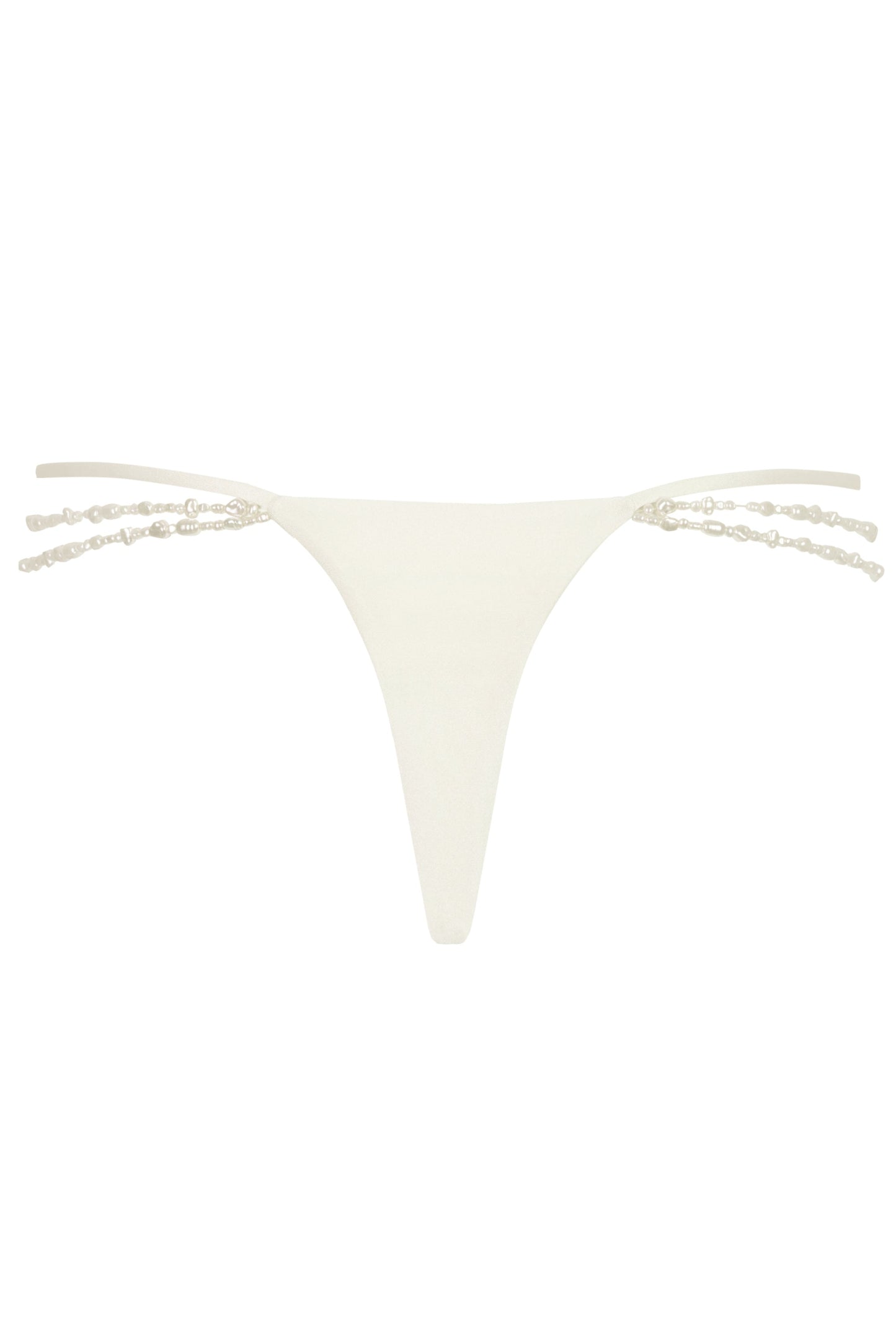 Multi-Strap Cheeky Bikini Bottoms  in Pearl