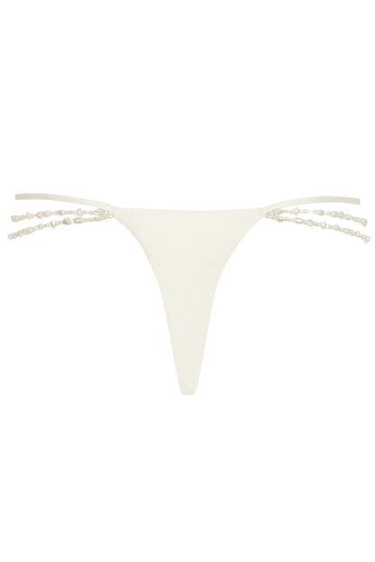 Multi-Strap Cheeky Bikini Bottoms  in Pearl